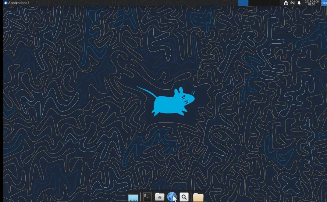 EduLite OS desktop with a blue wallpaper and application dock